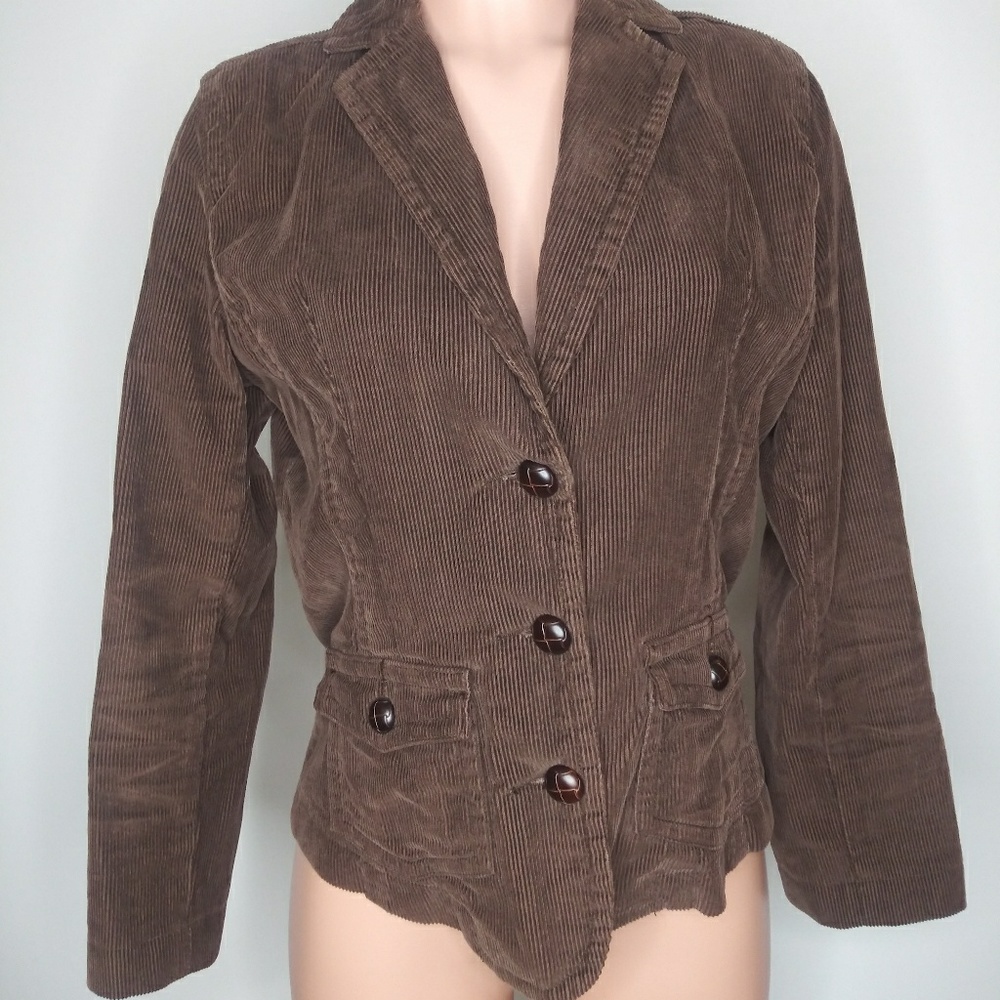 Chadwicks Brown Corduroy Jacket Long Sleeve Size 6